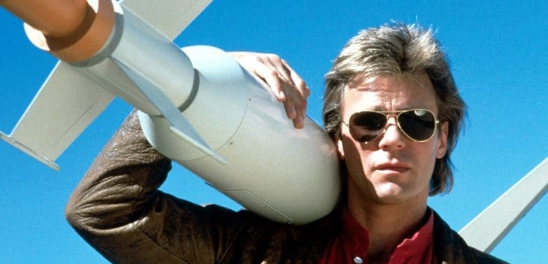 Richard Dean Anderson as MacGyver in the Paramount TV series of the same name. All rights belong to Paramount and CBS. Used under Fair Use.