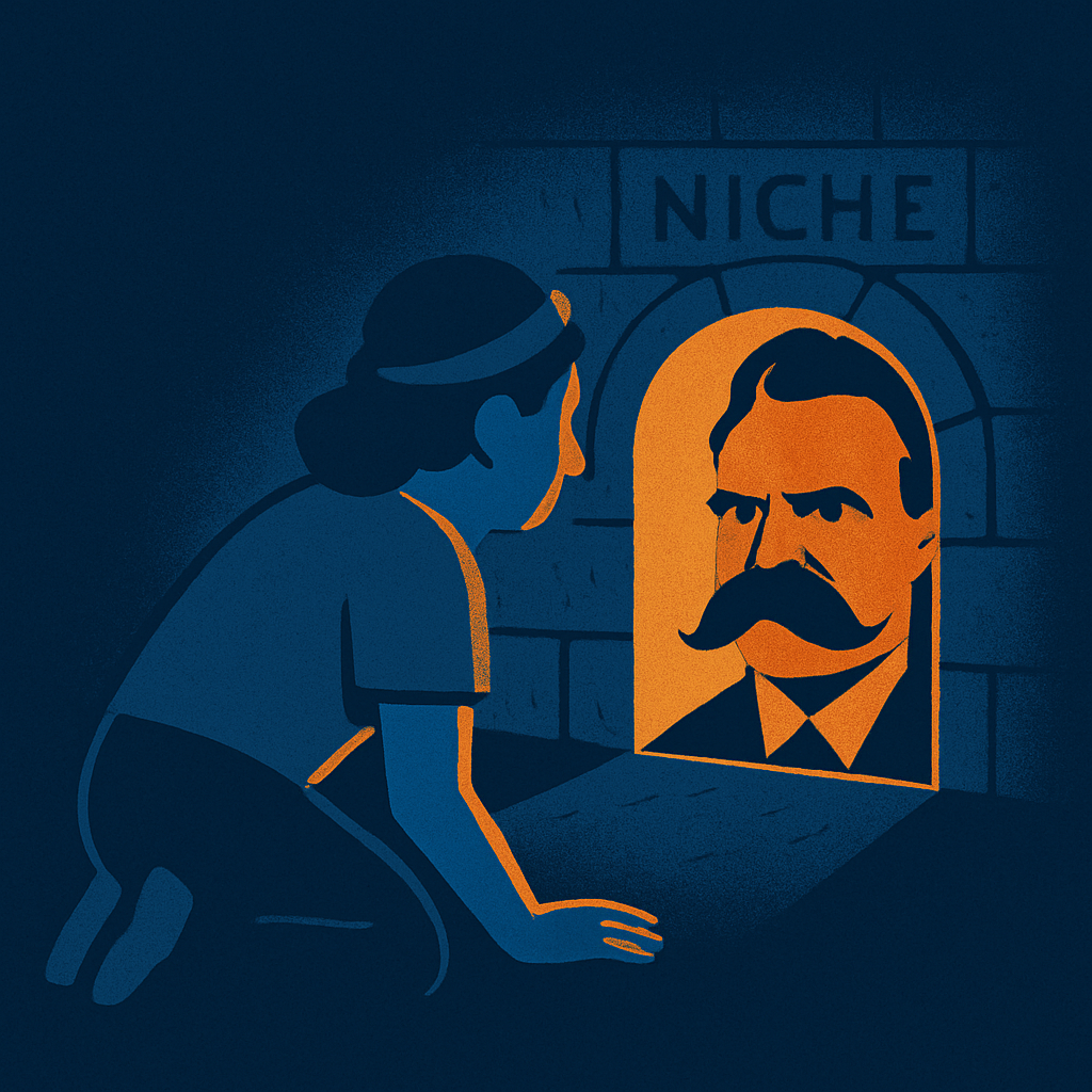 When you stare into a void that looks like a niche, you become part of that niche, and the niche (like Neitzsche in this image) stares back at you.